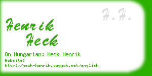 henrik heck business card